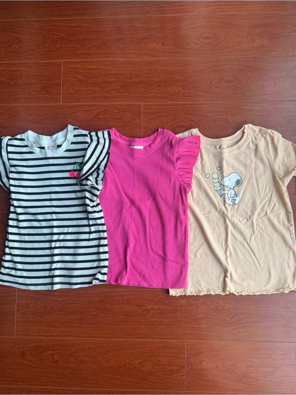 Cat & Jack Pink Ruffle Sleeve Tee for Kids